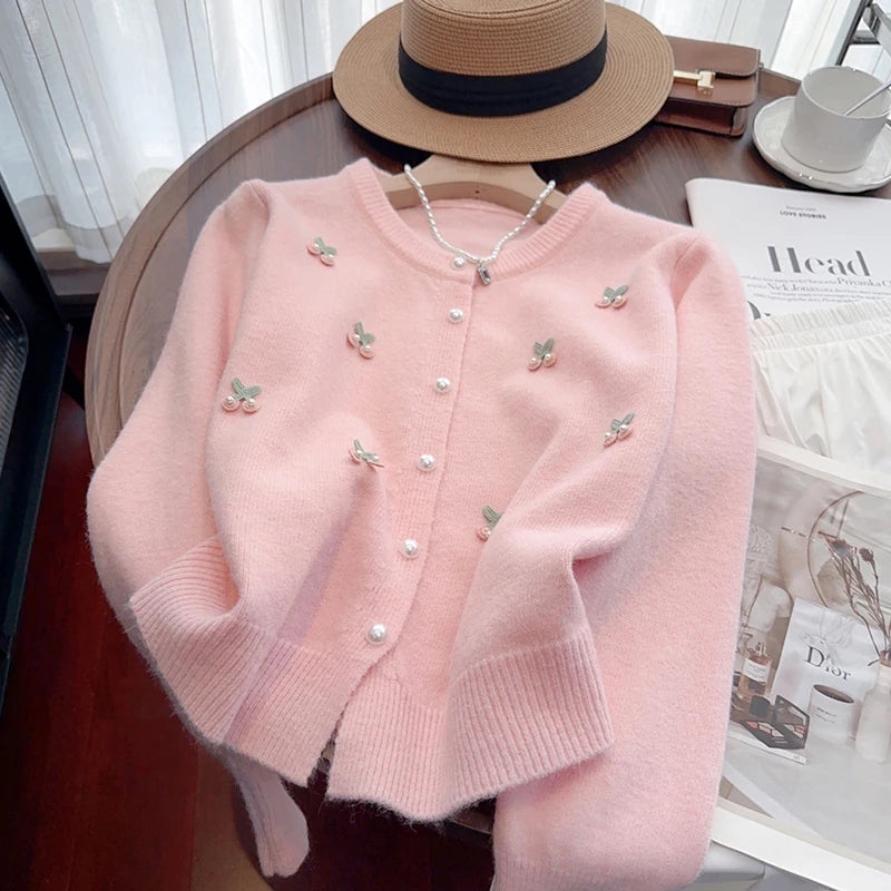 Cardigan CERISE 🍒 perles Fashion et élégant.