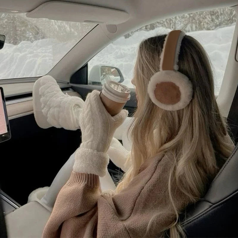 Winter Camel Plush Earmuffs Fashion Plush Padded Earmuffs Warm And Soft Suede Earmuffs Outdoor Cold Protection Maillard Earmuffs